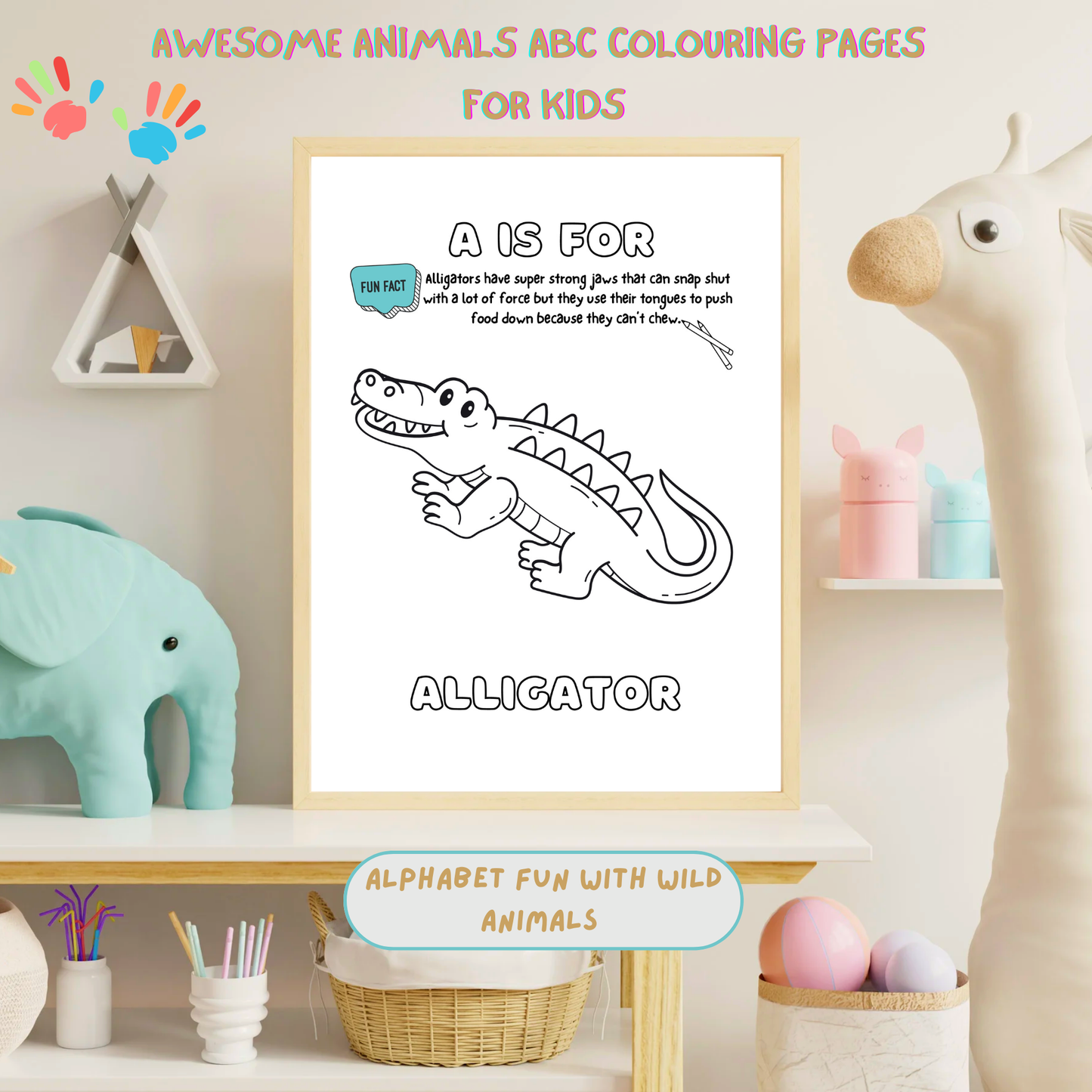 Awesome Animals ABC Colouring Book for Kids