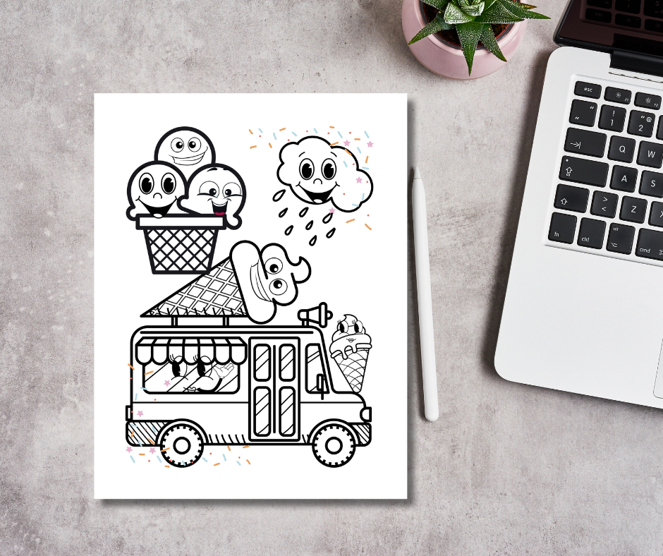 Ice-Cream Extravaganza Colouring Pages
