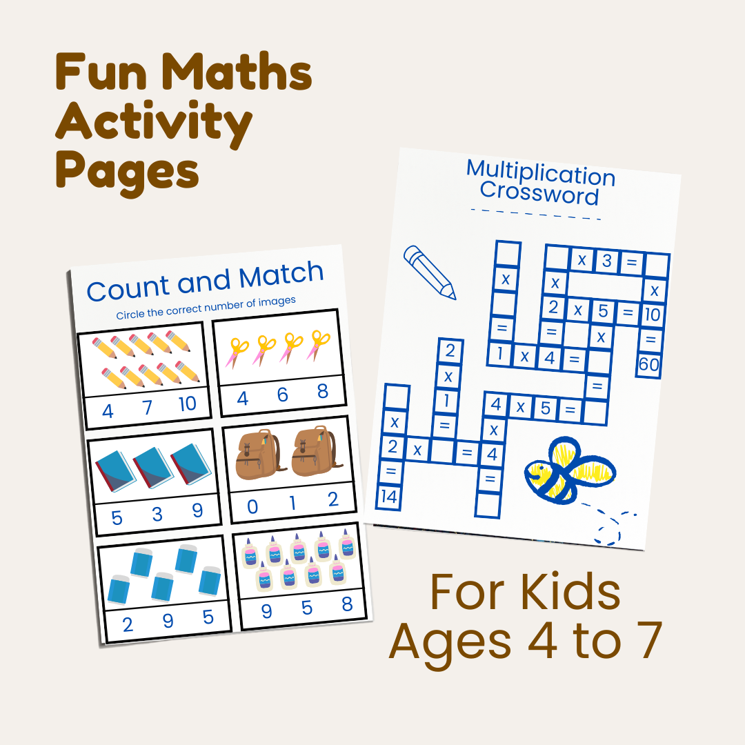 Fun Maths Activity Book For Kids Ages 4 to 7