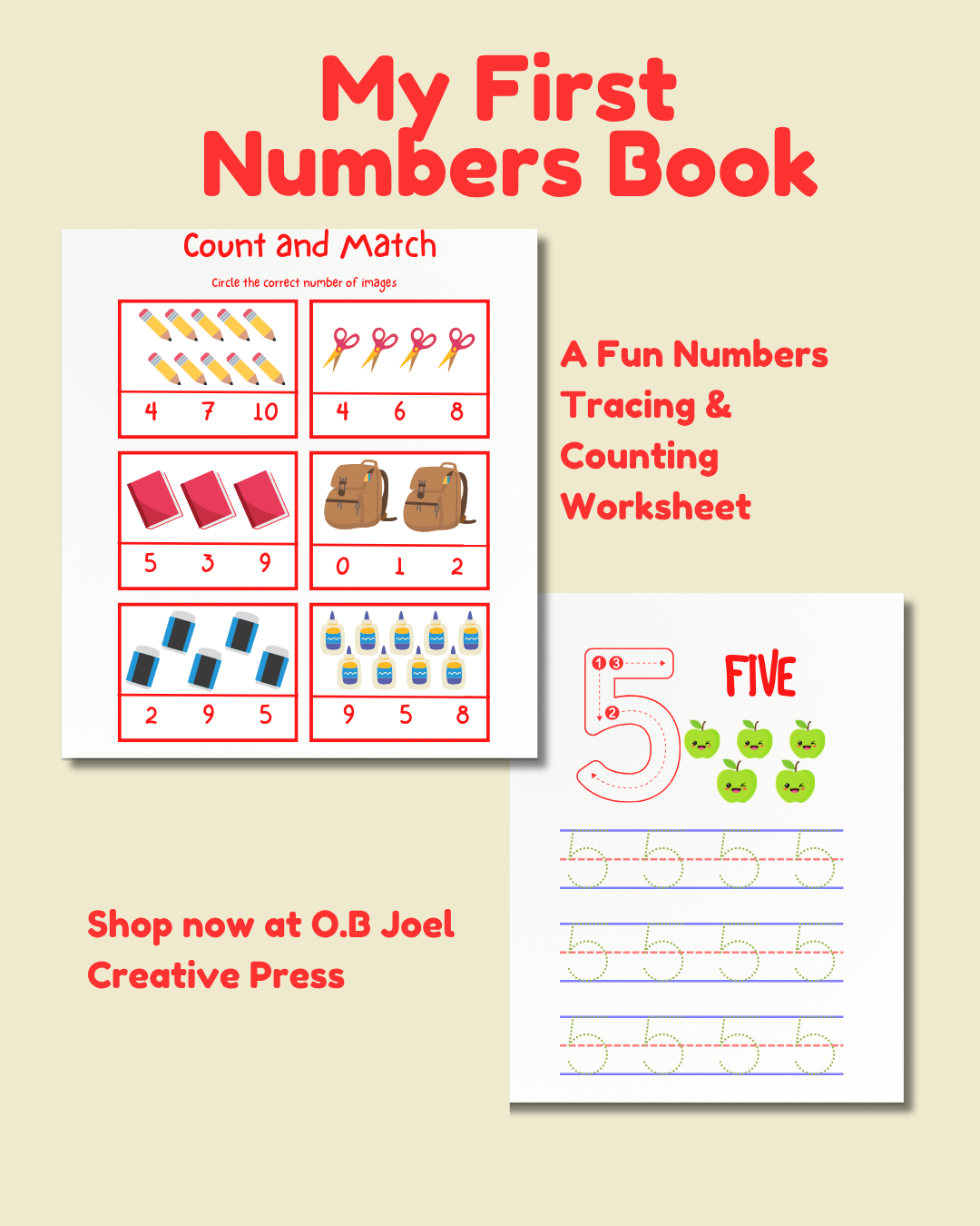 My First Numbers Tracing Book: A Fun Number Tracing & Counting Workbook for Kids Ages 3–5