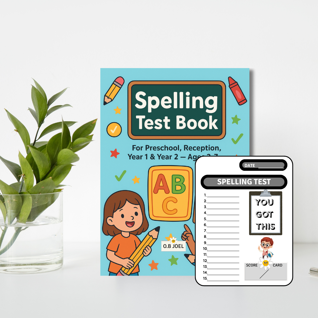 Spelling Test Book for Kids Ages 3-7: Fun Practice for Preschool, Reception, Year 1 & Year 2