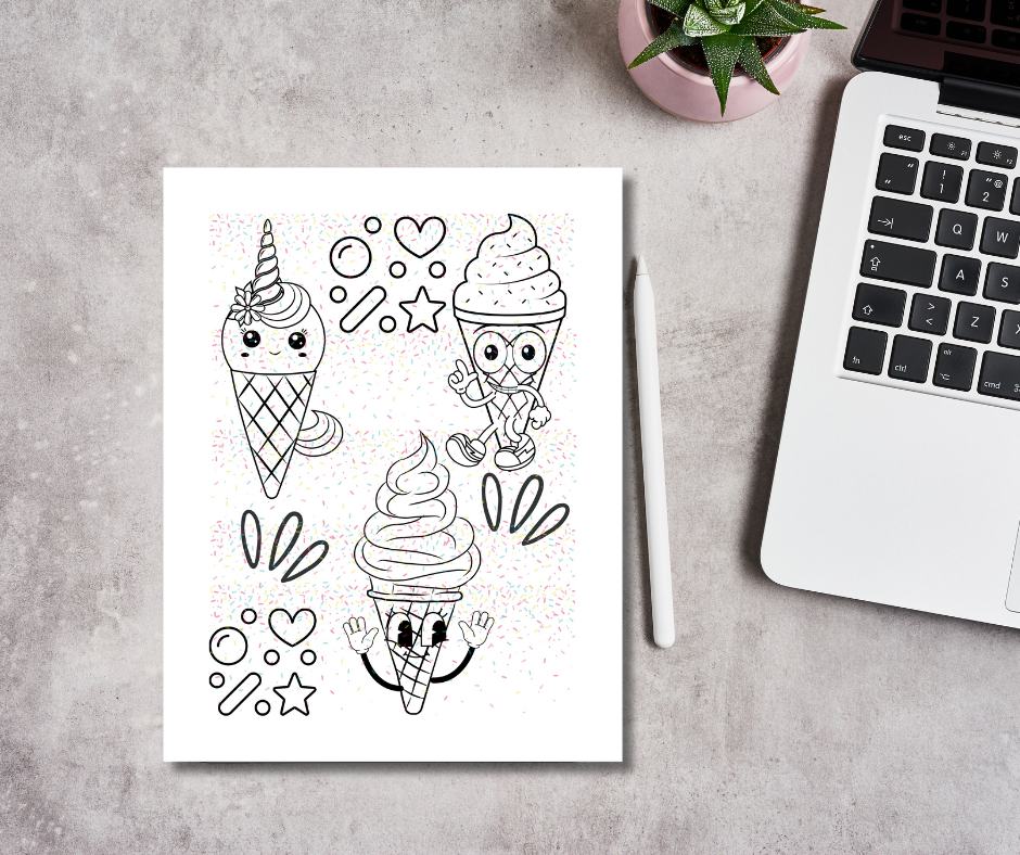 Ice-Cream Extravaganza Colouring Pages