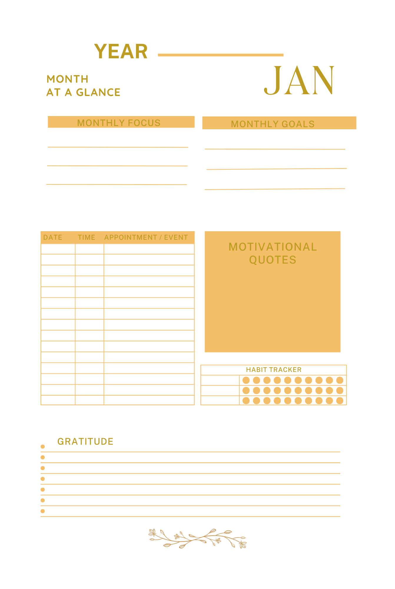 My Monthly Planner - Undated Goal Planner | Habit Tracker | Gratitude Journal | Productivity Organiser