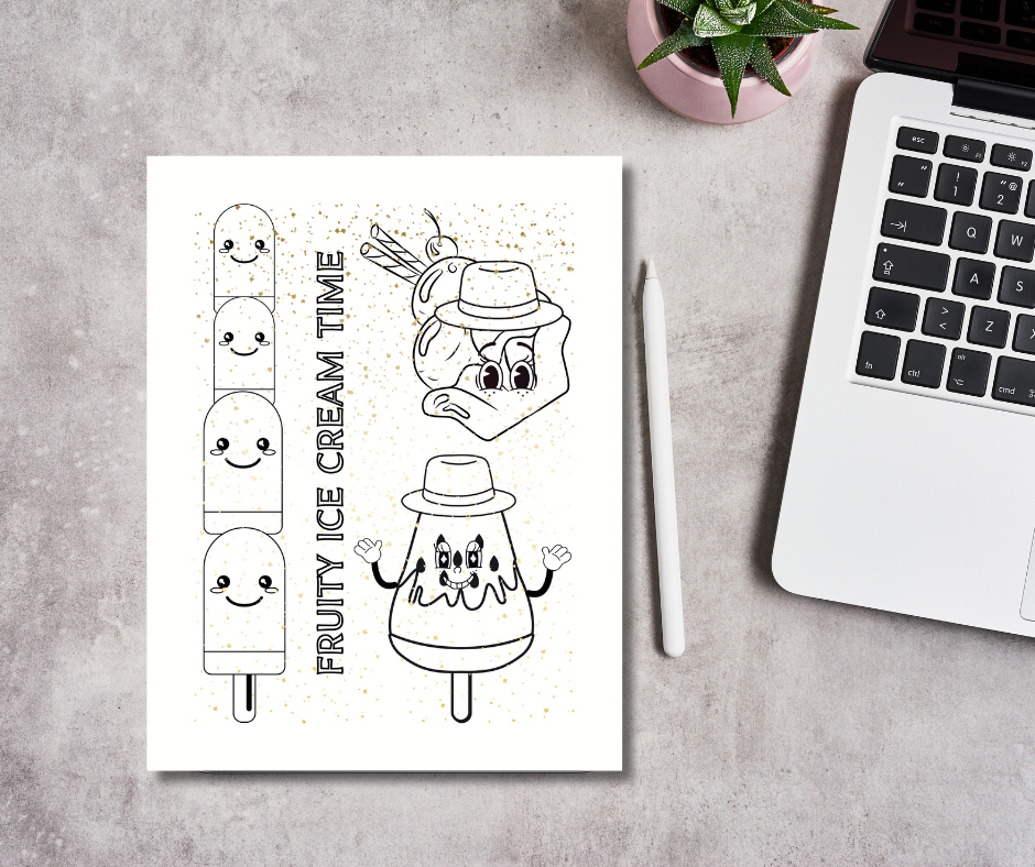 Ice-Cream Extravaganza Colouring Pages