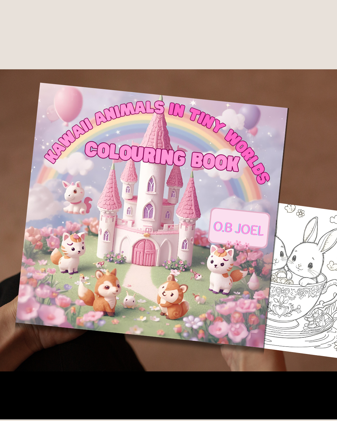 Kawaii Animals in Tiny Worlds Colouring Book