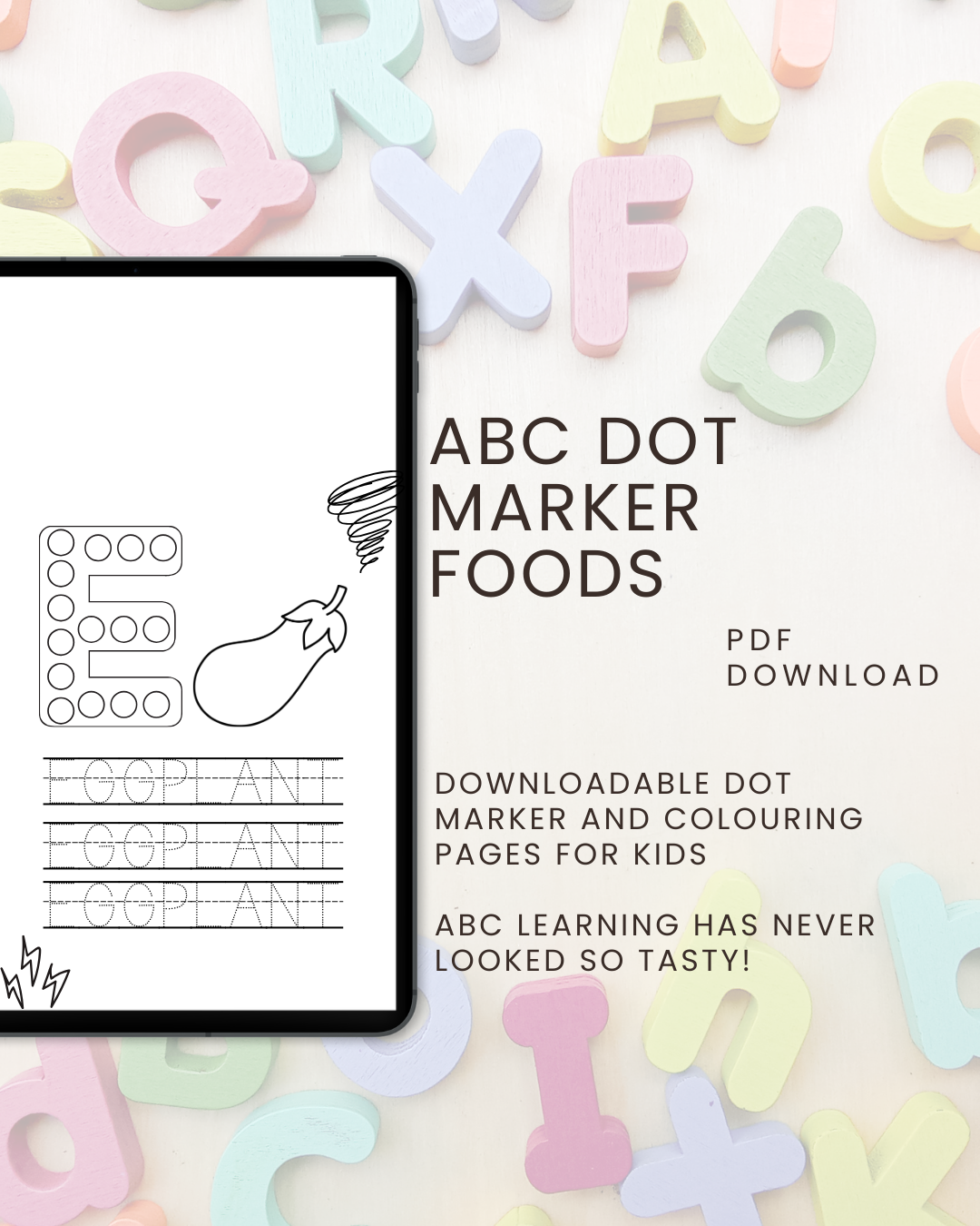 ABC Dot Marker Foods: Connect, Colour & Trace For Kids Ages 2 to 5