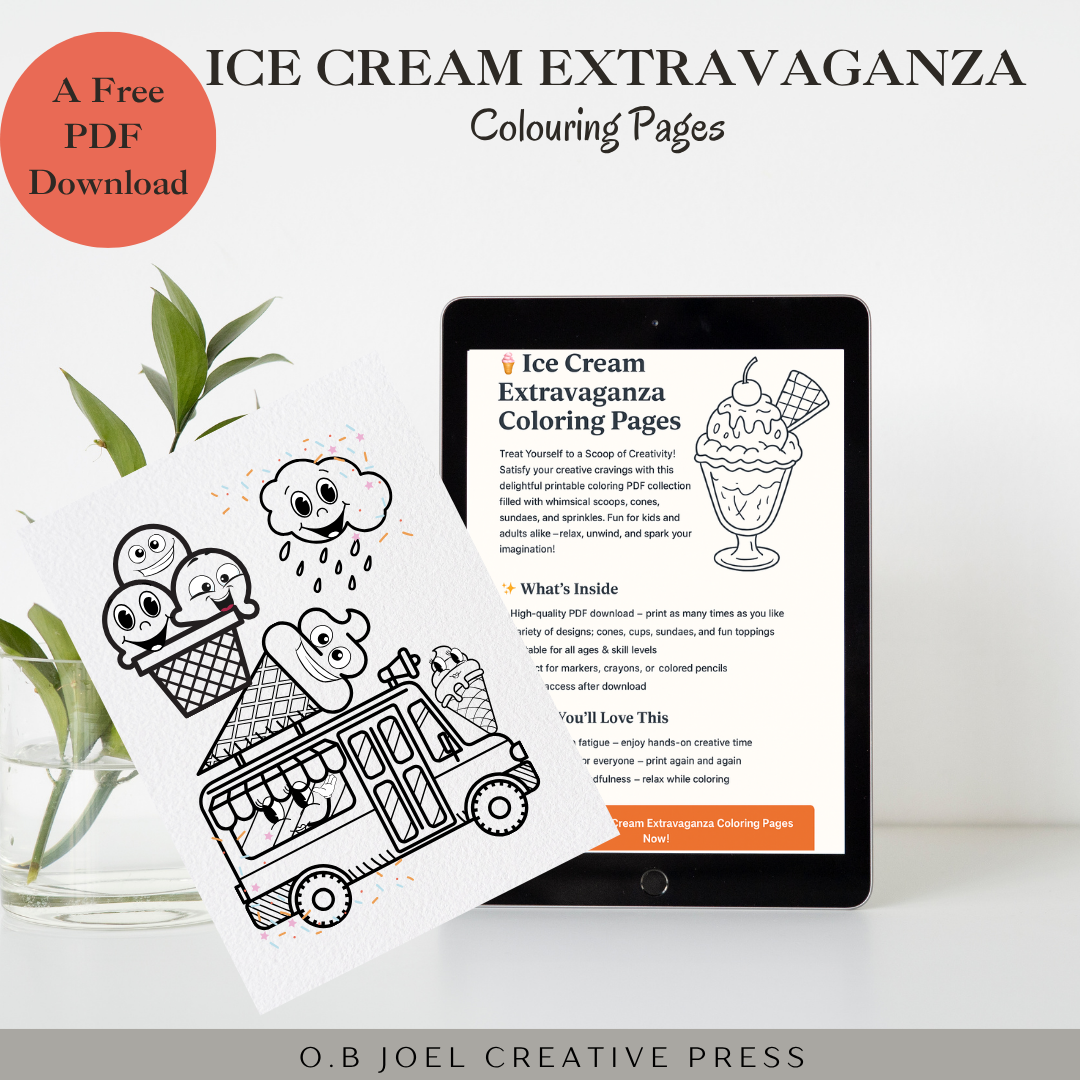 Ice-Cream Extravaganza Colouring Pages