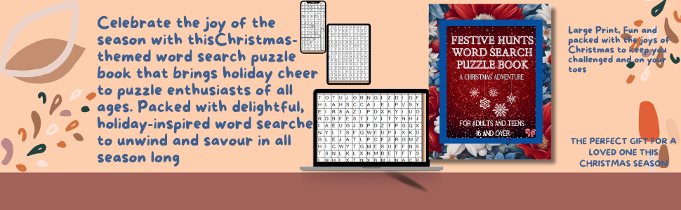 Festive Hunts Christmas Themed Word search Puzzle Book