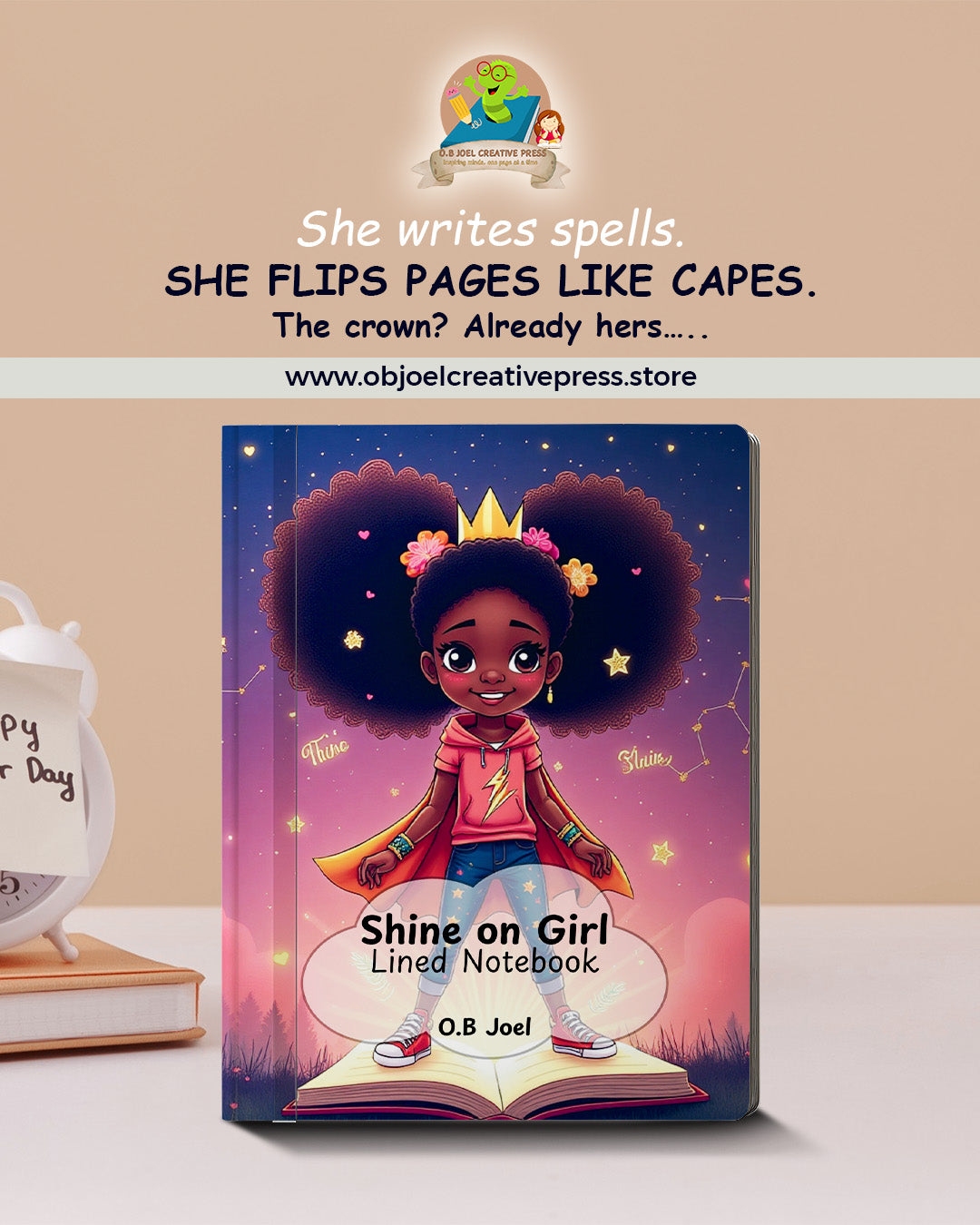 Shine On Girl Lined Notebook