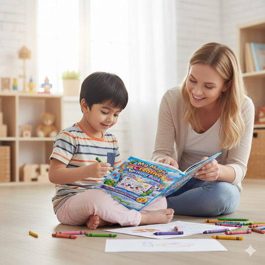 My Magic Creative Writing Book Ages 3 to 5: A Blank Writing & Drawing Notebook for Toddlers and Preschoolers