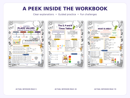 Maths Practice Workbook for Ages 7–9 | Year 3 & Year 4 KS2 Maths