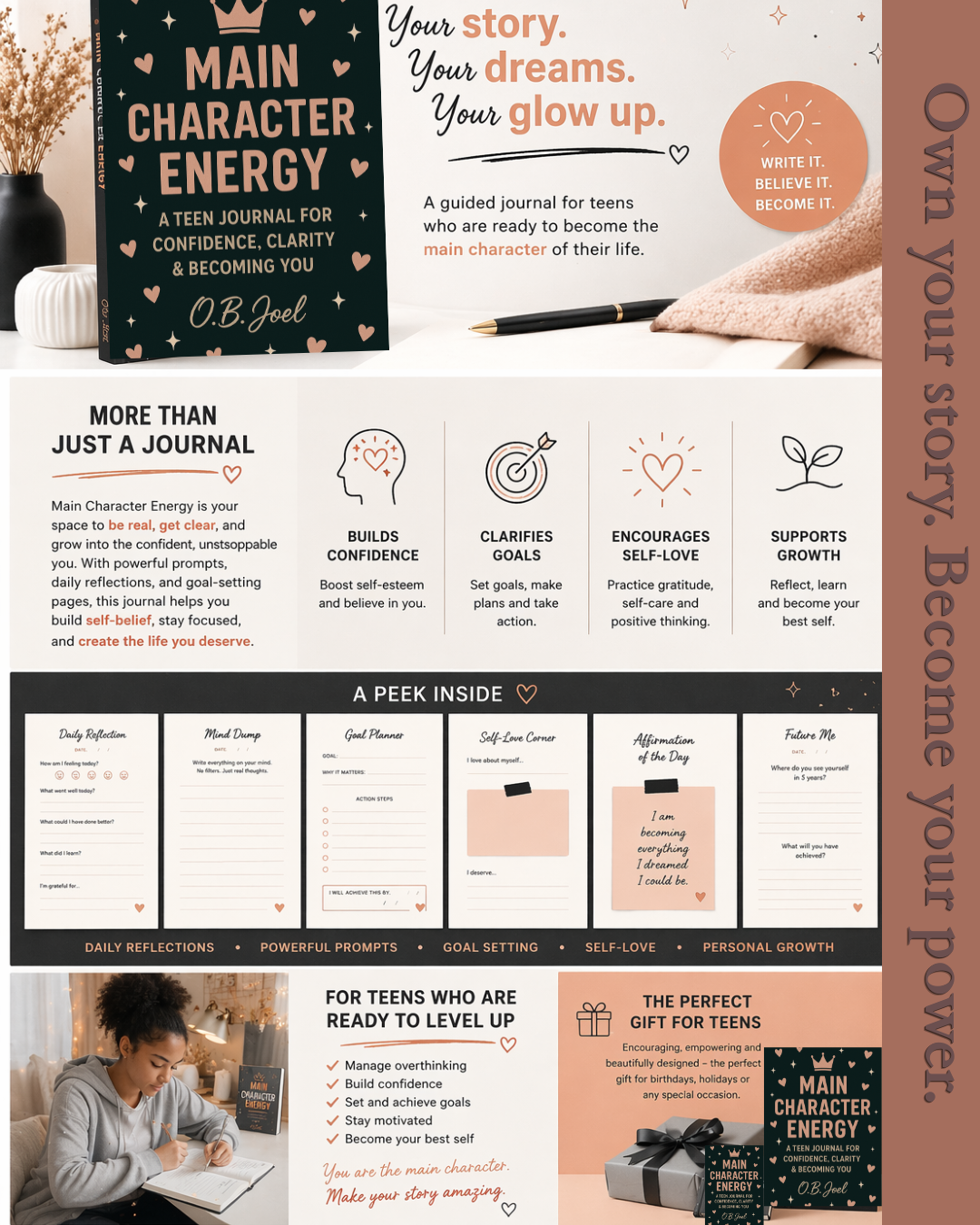 Main Character Energy: A Teen Journal for Confidence, Clarity & Becoming YOU