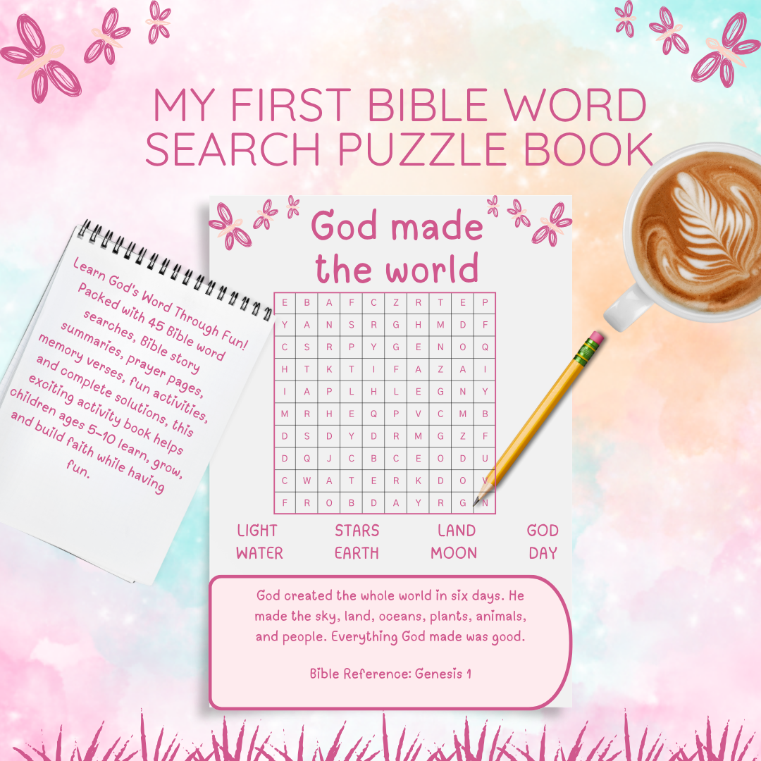 My First Bible Word Search Puzzle Book For Kids Ages 5 to 10