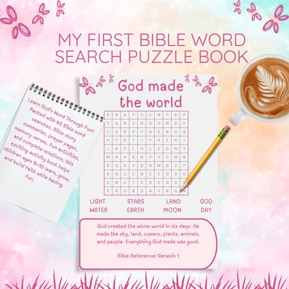 My First Bible Word Search Puzzle Book For Kids Ages 5 to 10