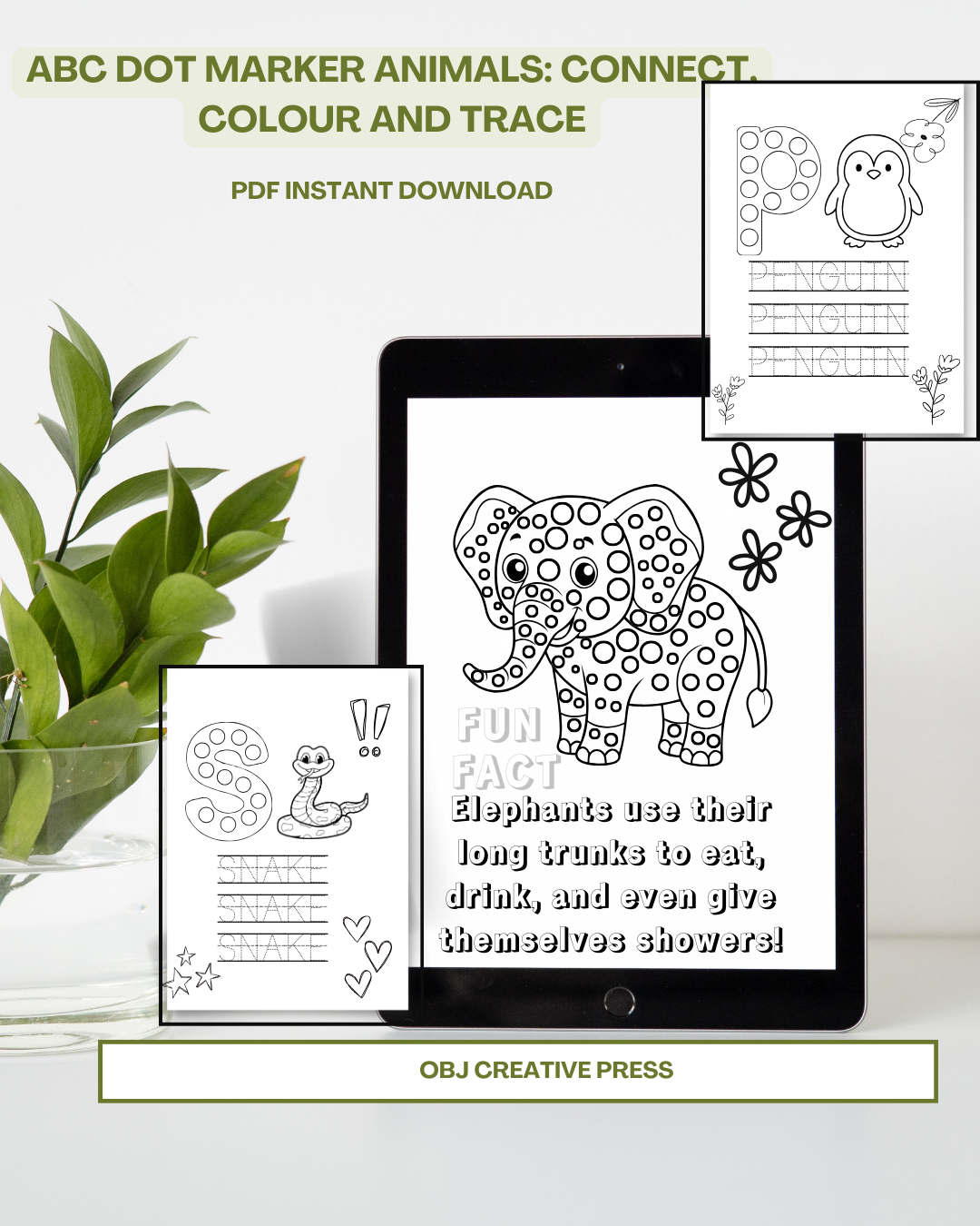 The ABC Dot Marker Animals Activity Book: Connect, Colour & Trace For Kids Ages 2 to 5