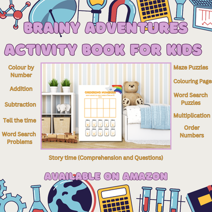 Brainy Adventures Activity Book For Kids Ages 5 to 10