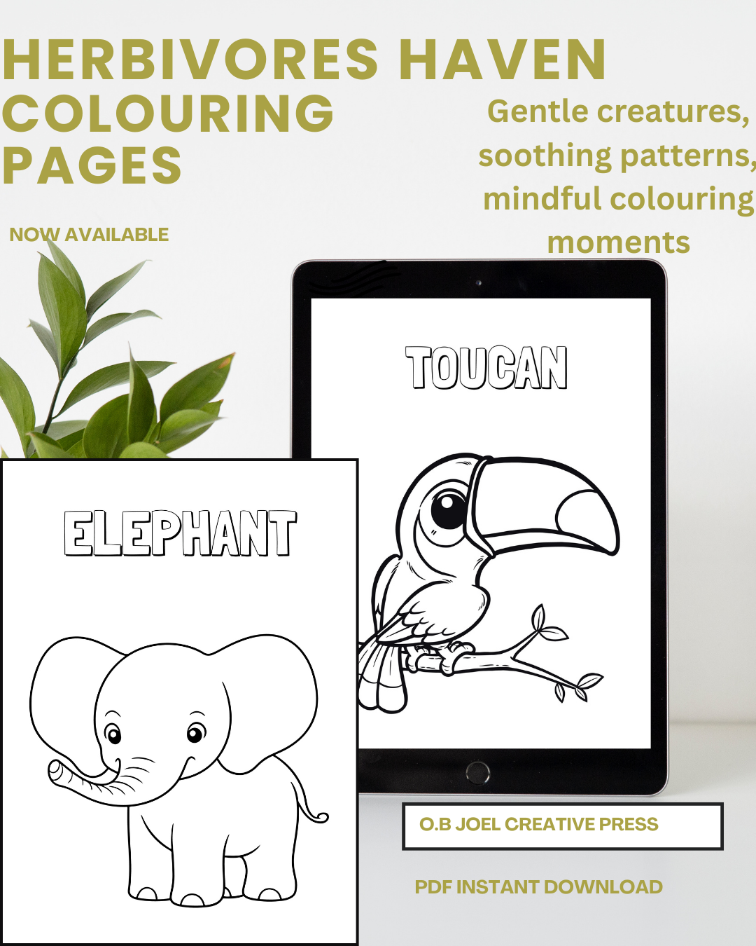 Herbivores Haven Colouring Book: A Plant-Eating Colouring Book