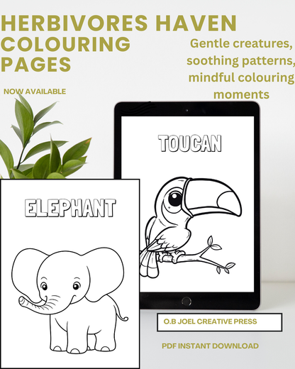 Herbivores Haven Colouring Book: A Plant-Eating Colouring Book