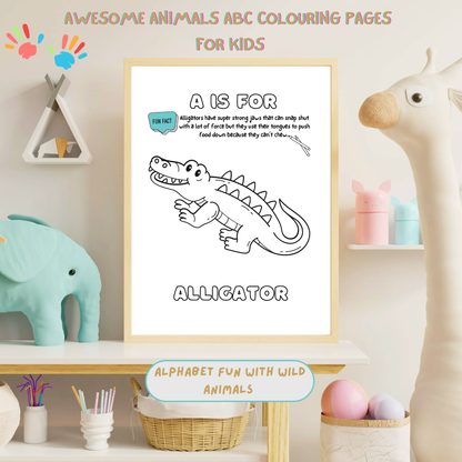 Awesome Animals ABC Colouring Book for Kids