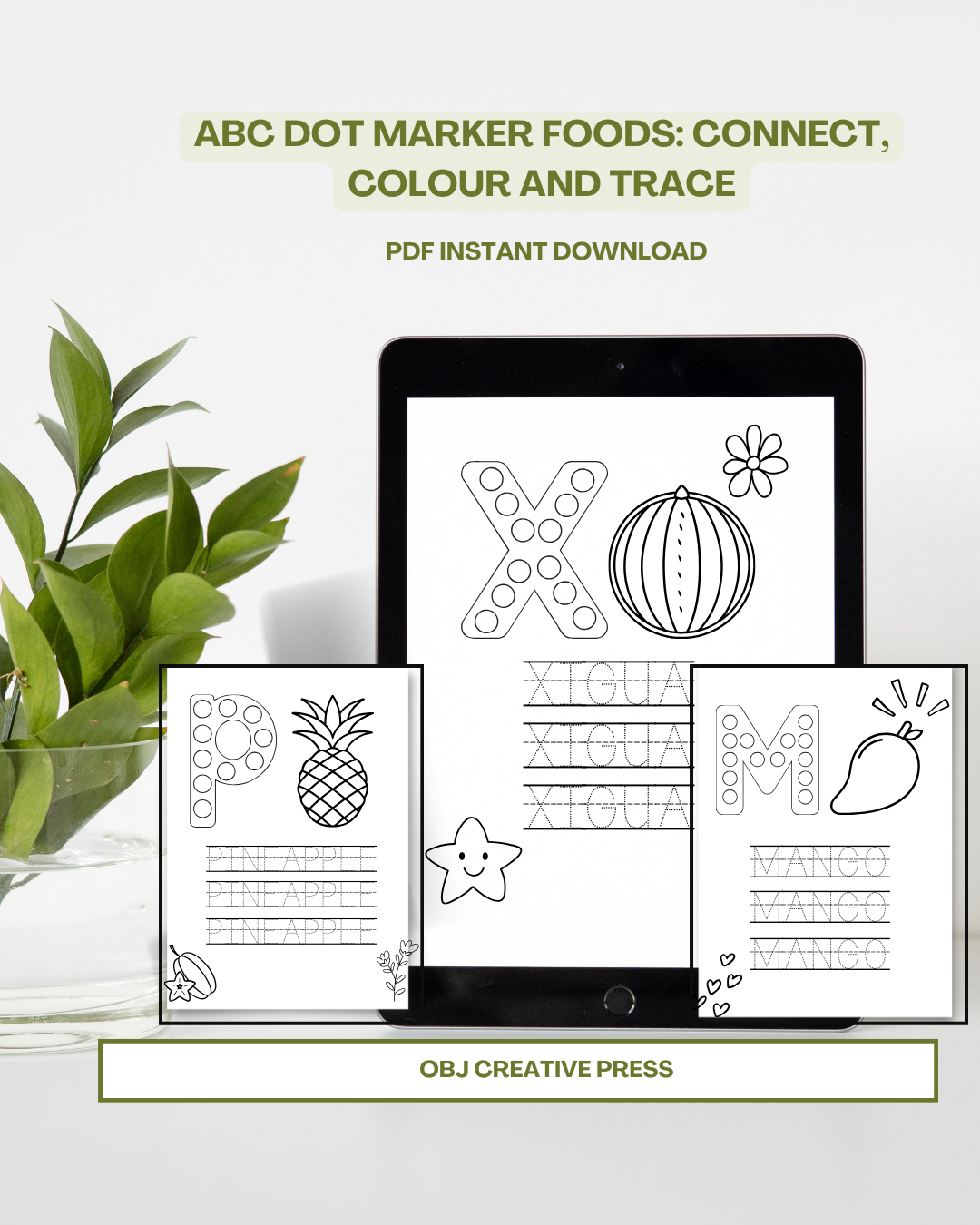 ABC Dot Marker Foods: Connect, Colour & Trace For Kids Ages 2 to 5
