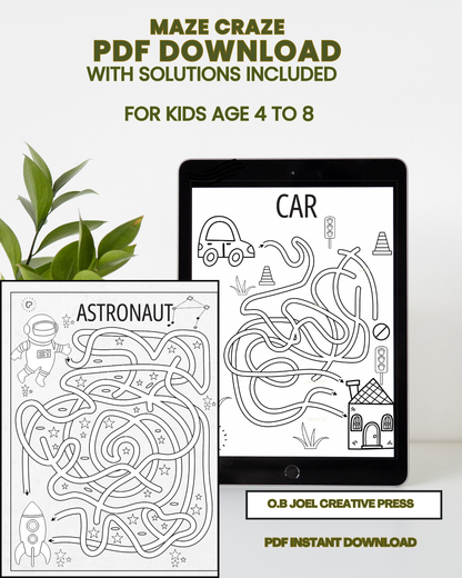 Maze Craze For Kids Ages 4 to 8