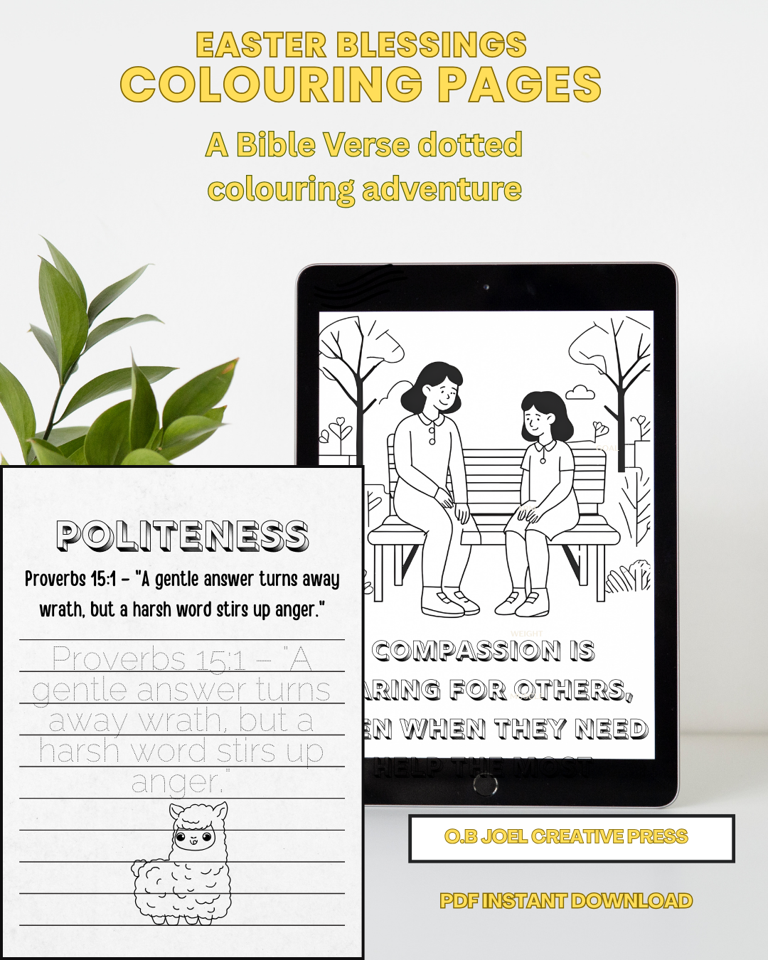 Easter Blessings: A Bible Verse Dotted Colouring Book