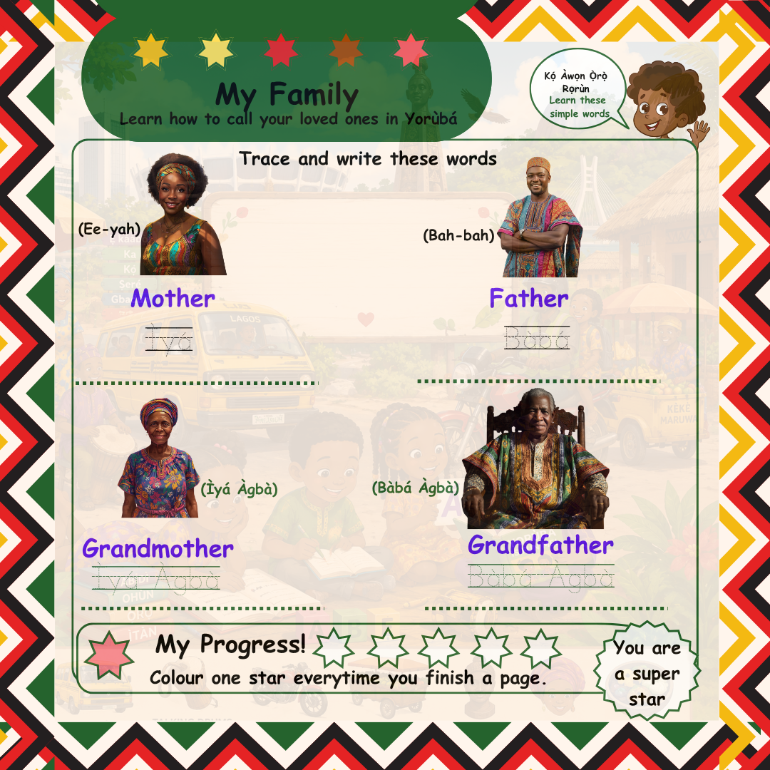 Ka Kọ́ Yorùbá Pẹ̀lú Mi Ìwé Ìṣe For Kids Ages 5 to 7