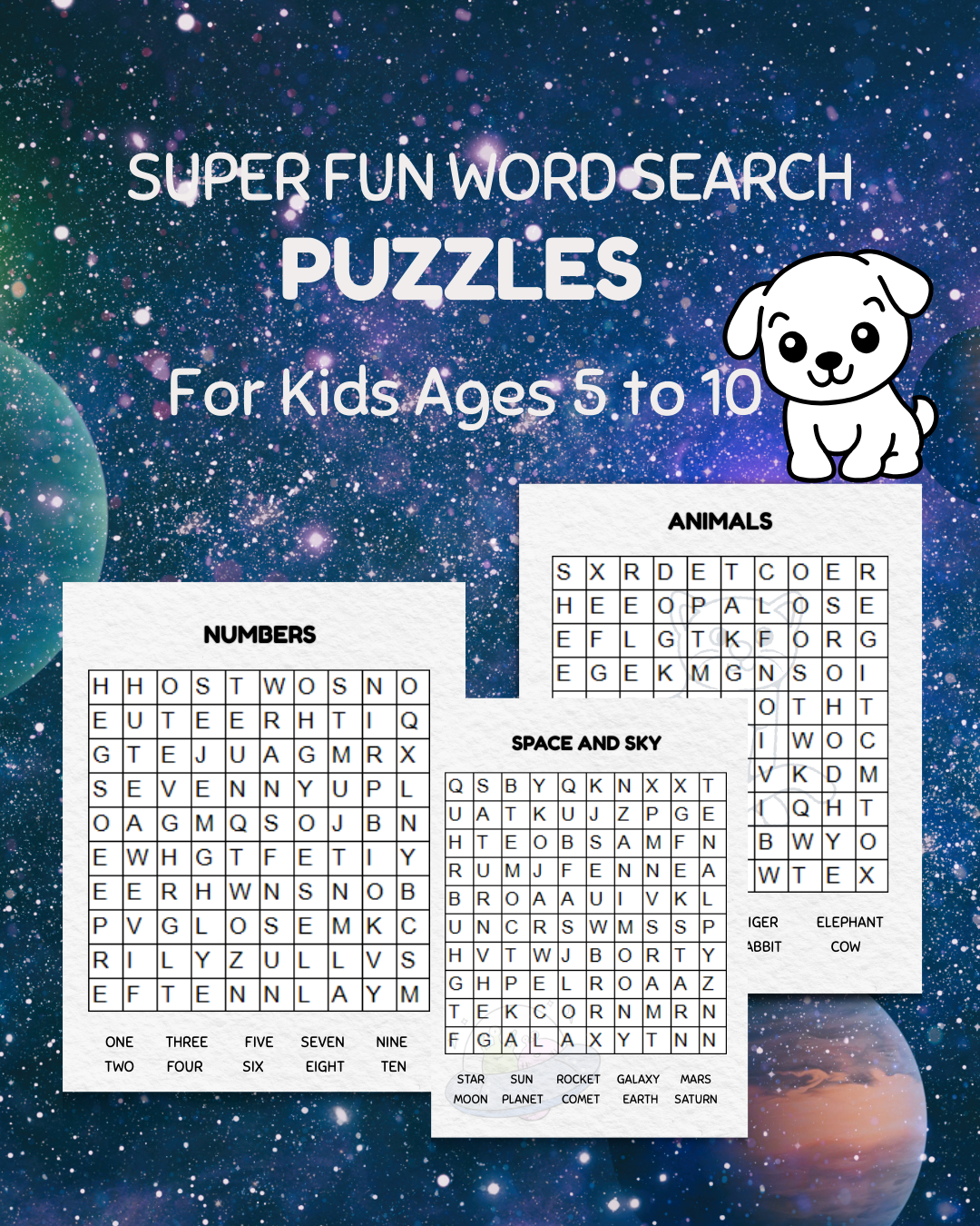 Super Fun Word Search Puzzles for Kids Ages 5–10