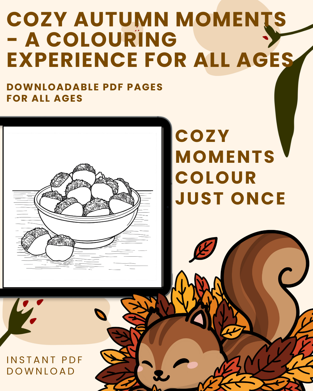 Cozy Autumn Moments Colouring Book for All Ages