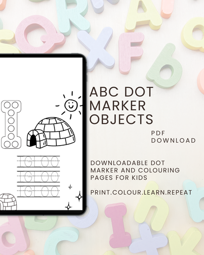 ABC Dot Marker Objects Activity Book: Connect, Colour & Trace For Kids Ages 2 to 5