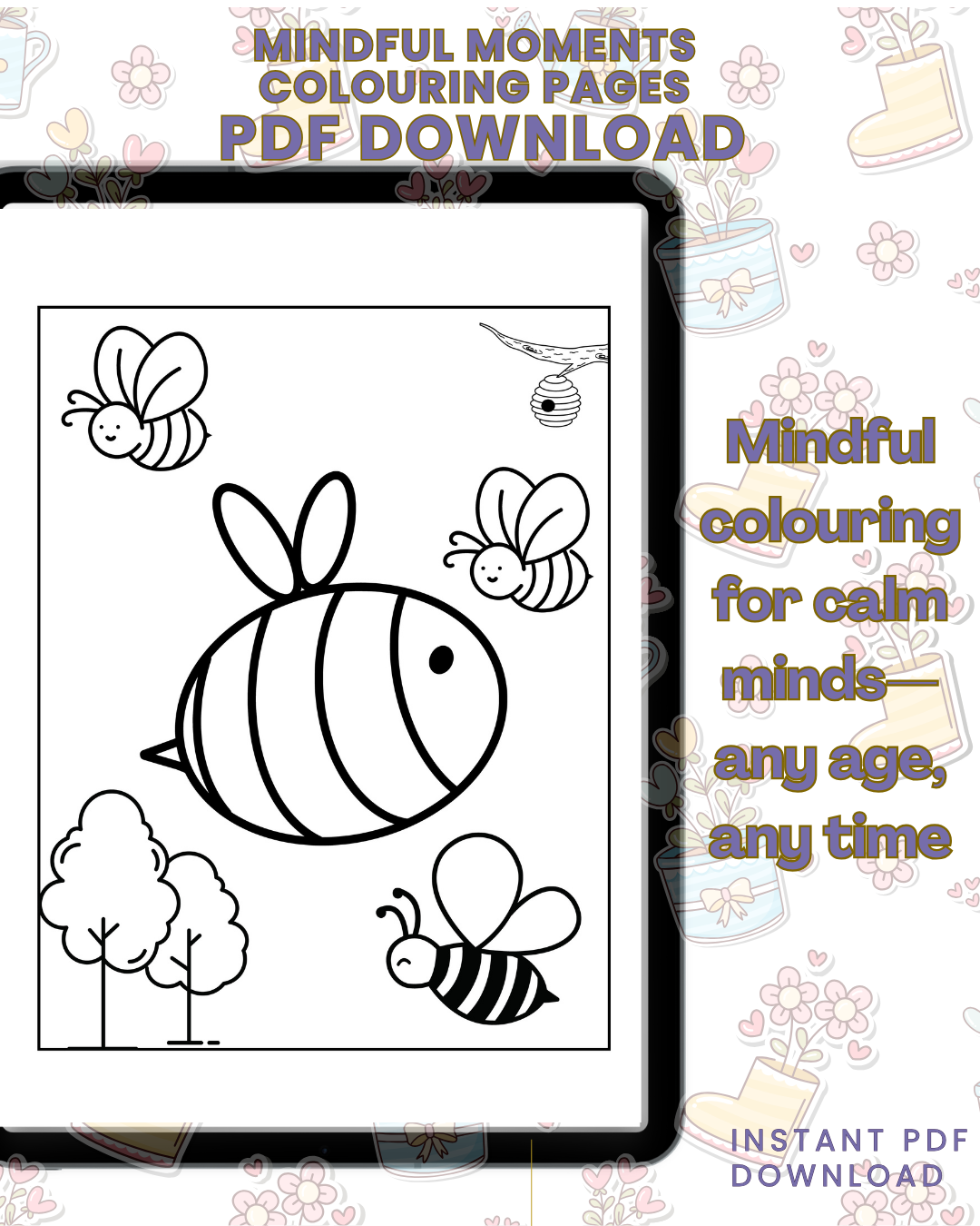 Mindful Moments Colouring Book For Children and Adults