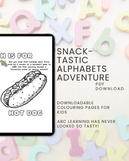 Snack-tastic Alphabets Adventure Colouring Book