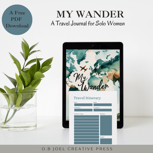 My Wander Travel Journal For Solo Women | Free Printable Download
