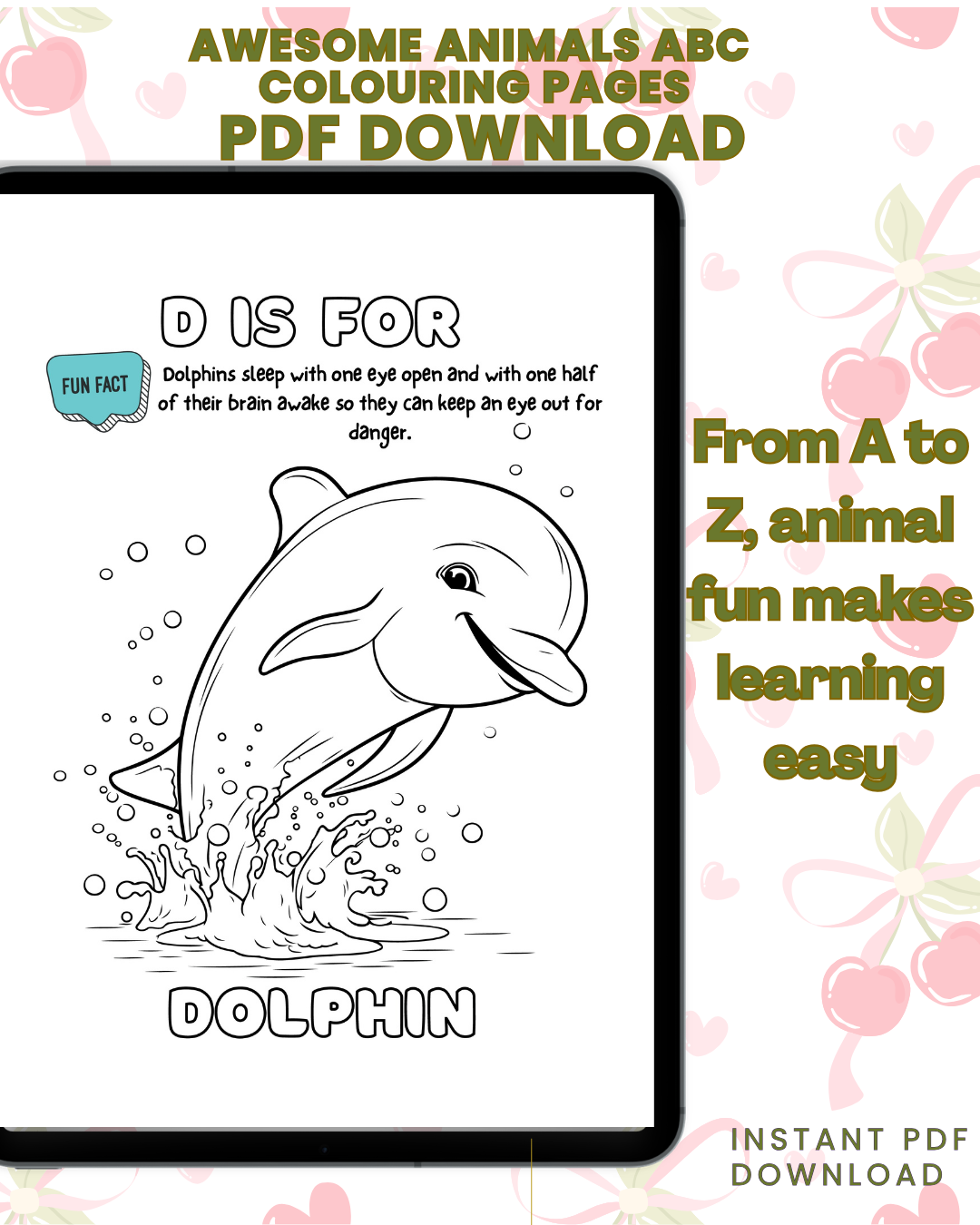 Awesome Animals ABC Colouring Book for Kids