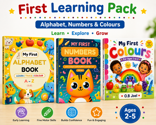 First Learning Pack – Alphabet, Numbers & Colours – 3 Educational Books