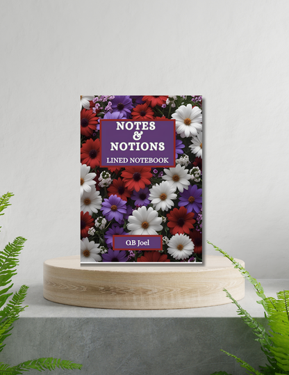 Notes and Notions Red and White Lined Notebook