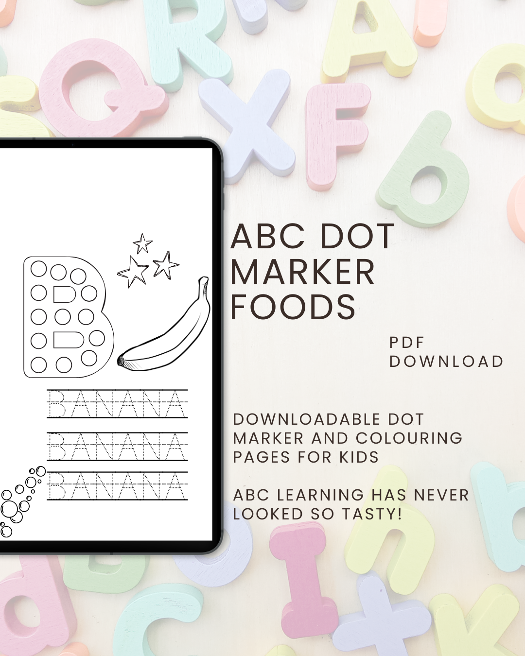 ABC Dot Marker Foods: Connect, Colour & Trace For Kids Ages 2 to 5