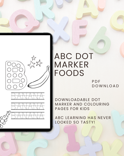 ABC Dot Marker Foods: Connect, Colour & Trace For Kids Ages 2 to 5