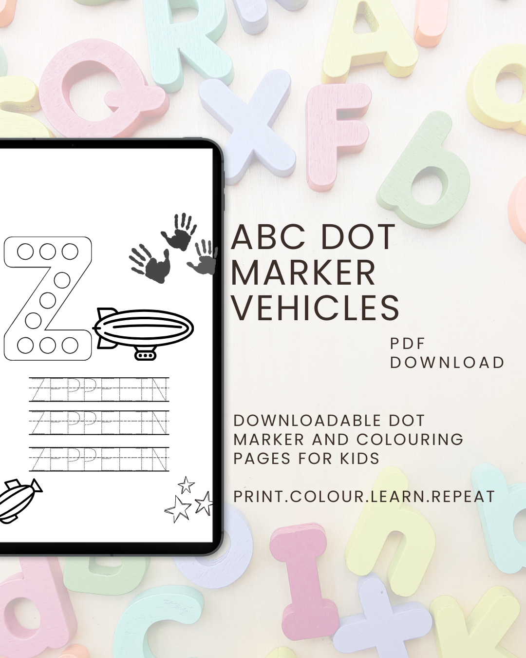 ABC Dot Marker Vehicles: Connect, Colour & Trace for Kids Ages 2 to 5