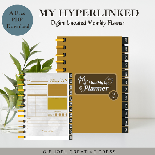 The Undated Hyperlinked Monthly Digital Planner | Free Download