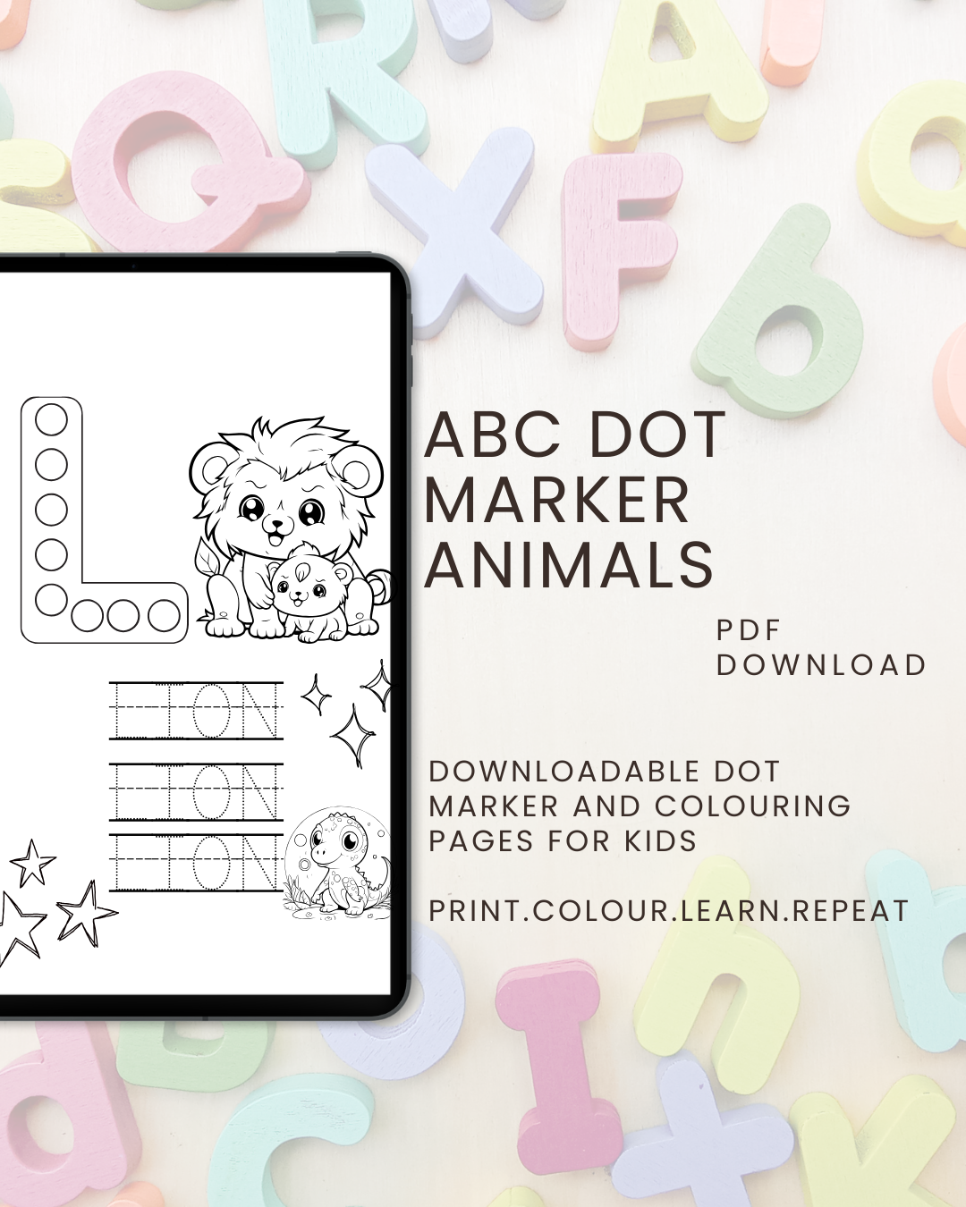 The ABC Dot Marker Animals Activity Book: Connect, Colour & Trace For Kids Ages 2 to 5