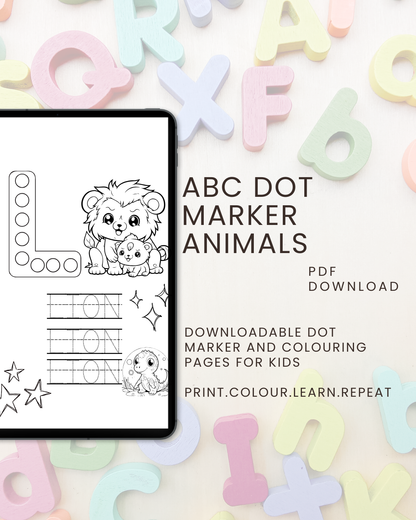 The ABC Dot Marker Animals Activity Book: Connect, Colour & Trace For Kids Ages 2 to 5