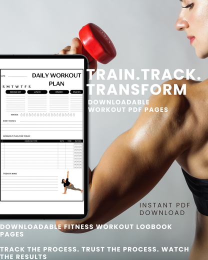 Train. Track. Transform: An Undated Fitness & Workout Logbook for Strength, Focus & Progress (Also available in Black)