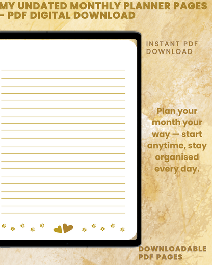 My Monthly Planner - Undated Goal Planner | Habit Tracker | Gratitude Journal | Productivity Organiser