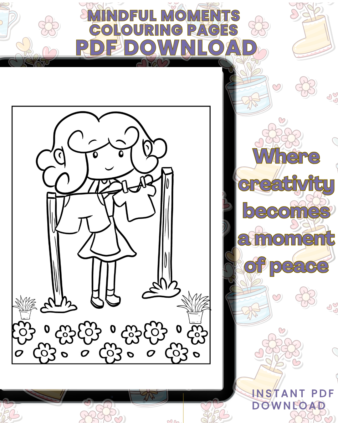 Mindful Moments Colouring Book For Children and Adults