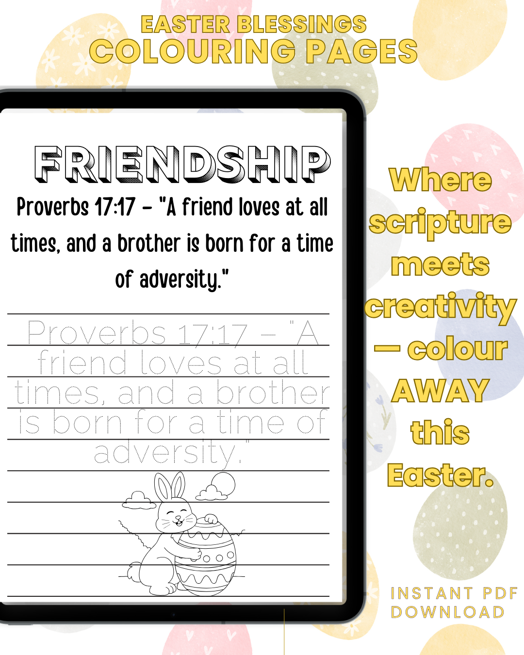 Easter Blessings: A Bible Verse Dotted Colouring Book