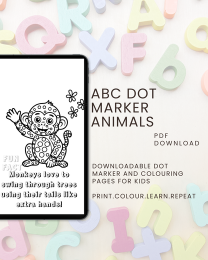 The ABC Dot Marker Animals Activity Book: Connect, Colour & Trace For Kids Ages 2 to 5