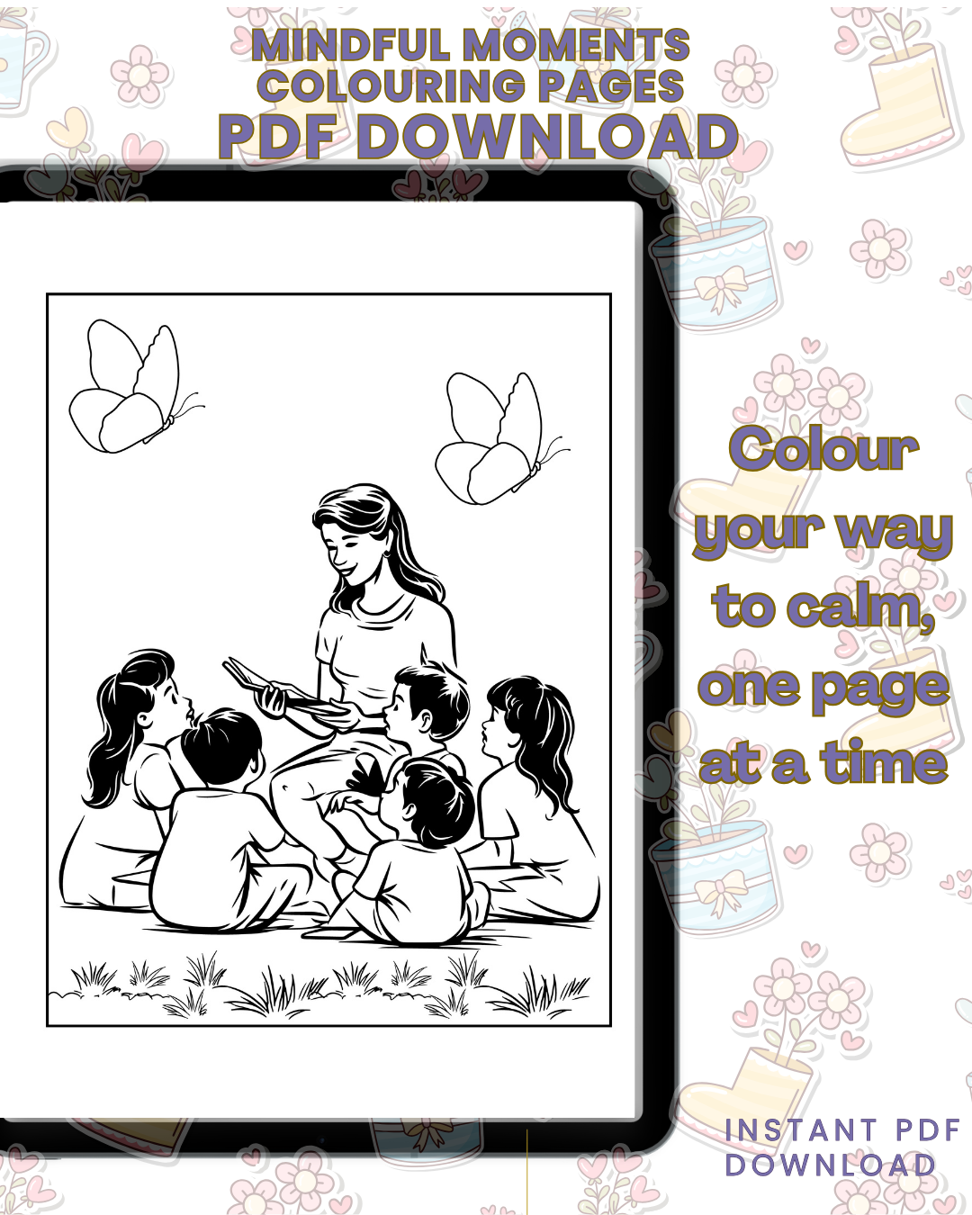Mindful Moments Colouring Book For Children and Adults