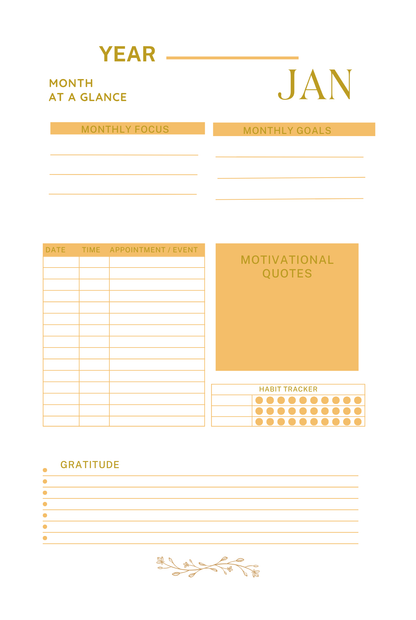 My Monthly Planner - Undated Goal Planner | Habit Tracker | Gratitude Journal | Productivity Organiser