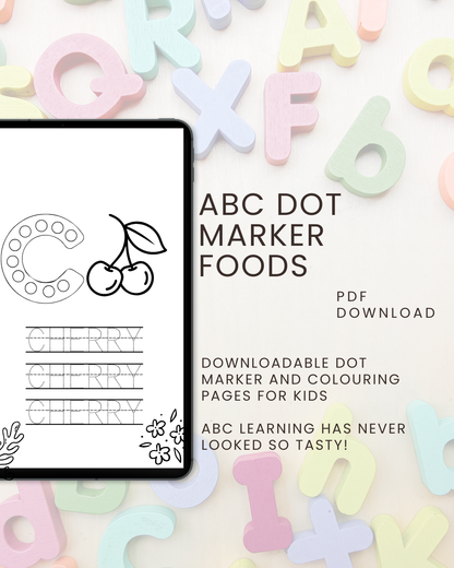 ABC Dot Marker Foods: Connect, Colour & Trace For Kids Ages 2 to 5